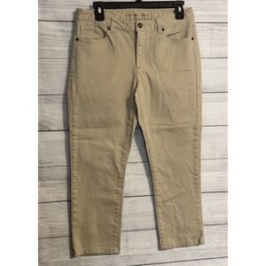 Michael Kors Cropped Skinny Jeans Tan Women's 6 Stretch